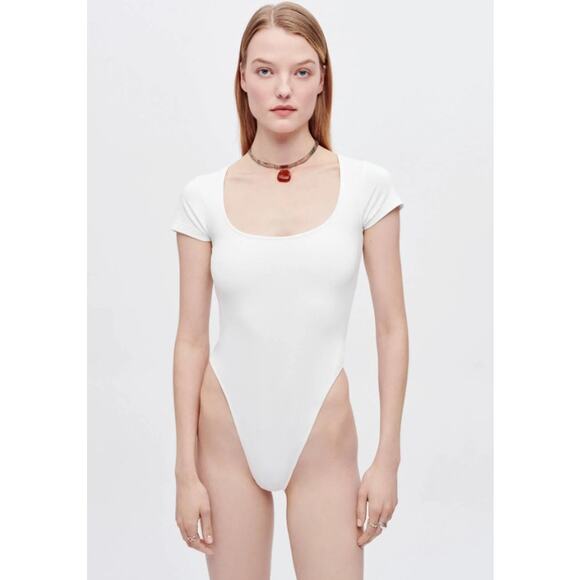 NWT RE/DONE x Pamela Anderson Stretch Organic Cotton-Jersey Bodysuit - Picture 7 of 10